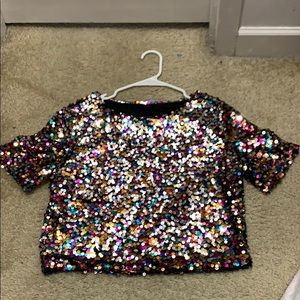 Zara sequin shiny glitter top brandnew party M ❤️